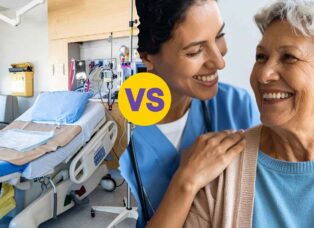 Elderly patient receiving home care services in Bangalore from caregiver