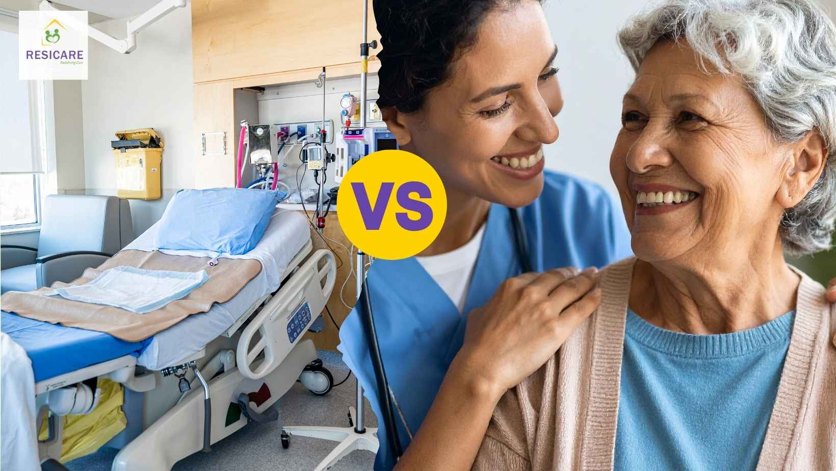 Elderly patient receiving home care services in Bangalore from caregiver